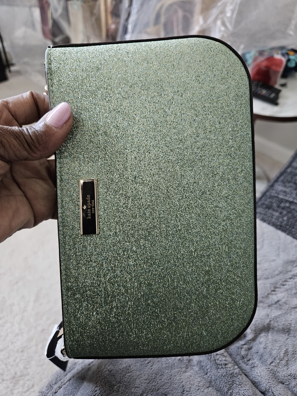 Kate Spade Green Glitter Chain Shoulder Bag - Picture 7 of 12